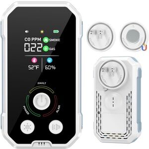 Carbon Monoxide Detectors Plug in 5-in-1 Natural Gas & Smoke Alarm LCD Display